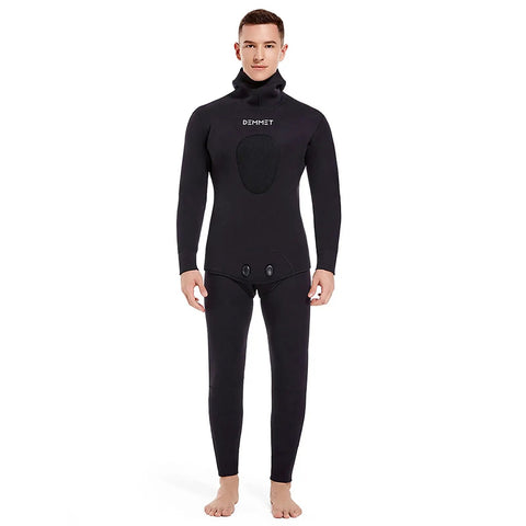 Two Piece 7mm Neoprene Spearfishing Wetsuit With Hood For Cool Water Diving And Snorkeling Long Sleeve Set