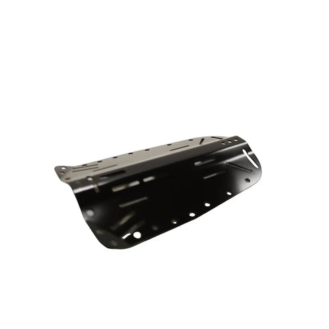 Durable Aluminum Black Backplate For Diving Rig, 15 By 10 Inch Plate, 2mm Thick, Eleven Inch Center Holes For Mounting Doubles