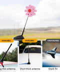 Pink Daisy Car Antenna Topper Totally Cute Aerial Ball Roof Ornament for Women and Men on a long thin antenna