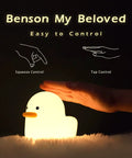 Duck Shaped Silicone Night Light For Nursery And Kids Room Cozy Warm White 2800K LED Lamp Safe BPA Free Sleep Aid