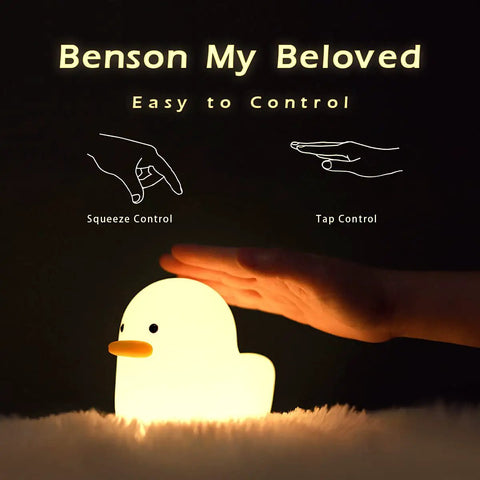 Duck Shaped Silicone Night Light For Nursery And Kids Room Cozy Warm White 2800K LED Lamp Safe BPA Free Sleep Aid