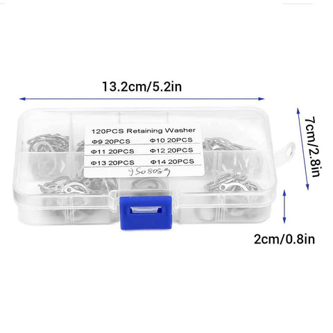 Stainless Steel C Clip Circlip External Retaining Rings Set 9mm To 14mm With Box 120 Piece Assortment For Mechanical Assemblies