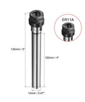 ER11A Router Collet Chuck Extension Rod 12mm Shank Straight 100mm Length CNC Milling Tool Holder with dimensions