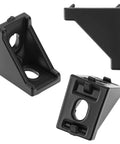Black Aluminum Extrusion Profile Connector Kit 20S 2020, showing 30 corner brackets, ideal for frame assembly projects.