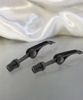 Alloy Bike Seat Post Quick Release Clamp Bolt For Road And Mountain Bikes with Smooth Cam Lever on a white surface