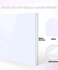 Adrattnay white opaque acrylic sheets, 8x8 in, 1/8 in (3mm) thick, pack of 3 with protective paper