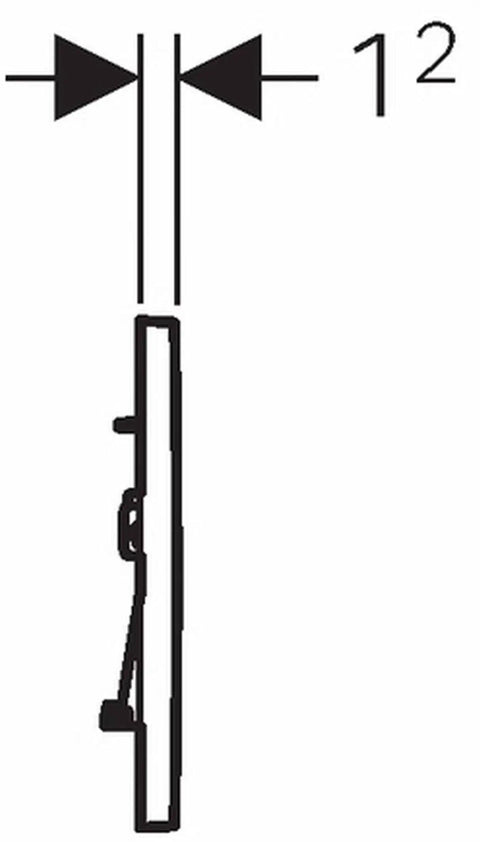 Diagram of Dual Flush Actuator Plate Sigma 30 CP Concealed Toilet Tank Gray Sized 24.6 x 16.4 x 1.2 cm profile view