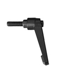 Side view of Adjustable M8 X 25mm Clamping Lever With Push Button Quick Release And Threaded Male Stud Knobs in matte black