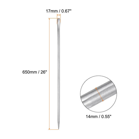 Image of 26 Inch Aligning Pry Bar With 14mm Rod Diameter In 45 Carbon Steel Chrome Plated showing dimensions.