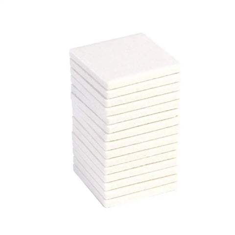 Stack of Ceramic Streak Plates For Minerals, Unglazed Mineral Identification Plates, 2x2 Inch, 10 Pack, Geology Lab Tools