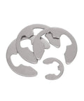 Close-up of Stainless Steel E Clip Retaining Ring Set 100 Pieces In 2mm 3mm 4mm 5mm 6mm 7mm 8mm 9mm 10mm Sizes