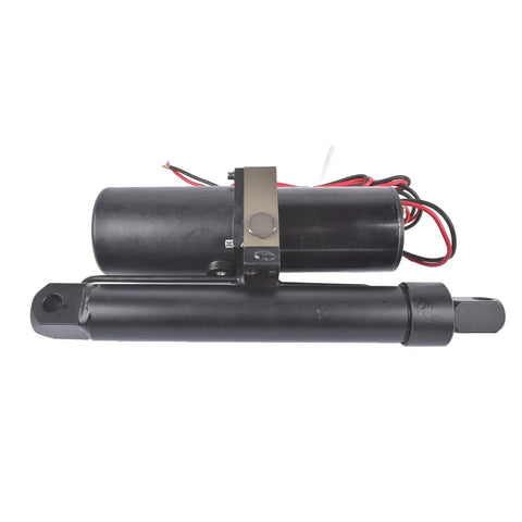 Heavy Output Hydraulic Linear Actuator 12V DC 8 Inch Stroke 1700 Lbs Thrust with wiring for farm machinery upgrades.