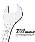 Ultra Thin Open End Wrench Set, Metric 6 To 19 Mm, chrome vanadium steel wrench with 15 Degree Angled Wrench Heads visible