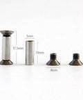 10 Piece Knife Handle Bolt Rivet Screw Fastener Nut Kit For DIY Projects, M4 Screws, 416 Steel Hardened To HRC 39 To 44