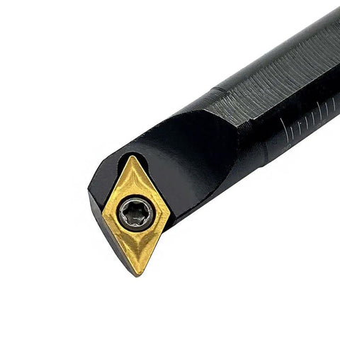 Right Hand 95 Degree Internal Turning Boring Bar Set With Three Holders And 10 DCMT21.51 Inserts, close-up of tip