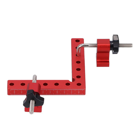 90 Degree Positioning Square Right Angle Fixture For Woodworking, Dope Aluminum Alloy Clamp with metric and imperial scale, 140mm