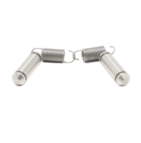 Heavy Duty Triple Position Recliner Mechanism Repair Kit With Rust Resistant Stainless Steel Pins Industrial Grade Torsion Springs and Lock Plate Set to Knock Out Saggy Seats, showing stainless steel pins and springs.