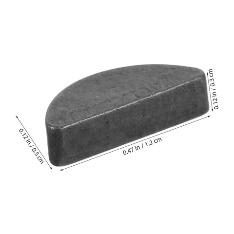 Thinking Process: grey metal crankshaft key, 1.2 cm long semicircle key for two-stroke engine shaft