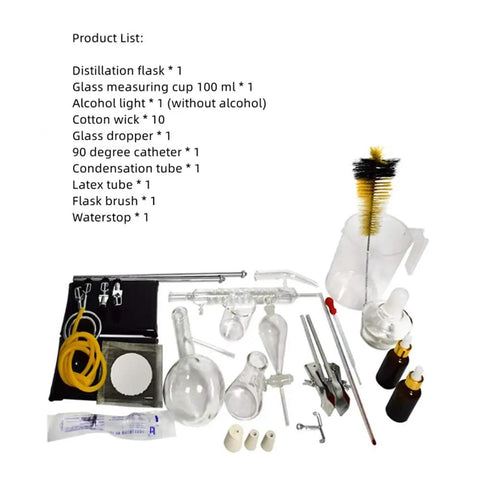 DIY Distiller Kit For Essential Oils Moonshine And Alcohol Making, Glass Distillation Set With 22 Piece Borosilicate Lab Grade Apparatus