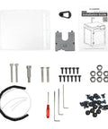 Adventurer 5M 3D Printer Enclosure Kit For AD5M DIY Safe And Quiet Cover tools and hardware spread out with installation guide