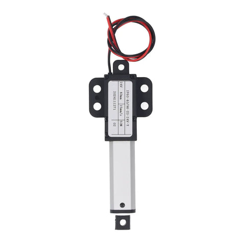 Mini Electric Linear Actuator Delivering Knockout Fifty Newtons Of Thrust With Slick Forty Millimeter Stroke, compact design with wiring.