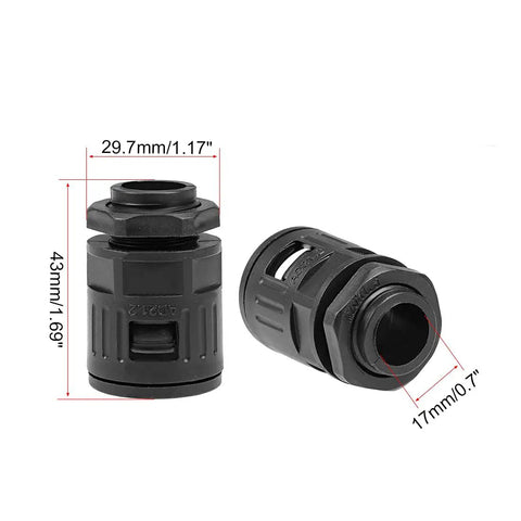 Five Pack M20 Cable Gland For Corrugated Conduit Connector AD21.2 Pipe Joint Clamp 17mm Inner Diameter 29.7mm Outer Diameter
