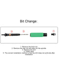 Blind Rivet Removal Tool Kit For 1/4 Inch Drills, Built For Fast, No Hassle Rivet Popper Action, Universal Compatibility With Pneumatic Or Electric, Includes Guide And Five High Speed Threaded Bits That Precisely Fit 1/8 Inch Rivets., bit change guide with drill, adapter, and threaded bit