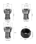 Versatile M17 Collet Chuck Adapter With Nut For Electric Routers And Engraving Machines Fits 6, 6.35, And 8mm Shanks