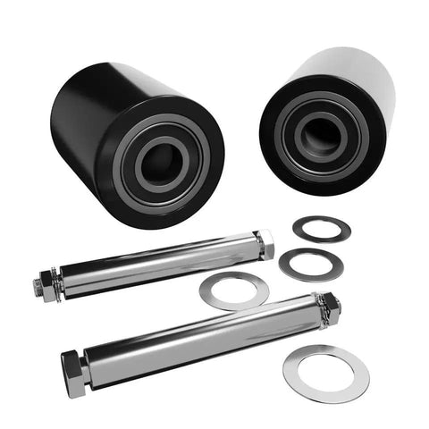 Load Wheel Kit For Central Hydraulic Manual Pallet Jack Model 39939 Beefed Up Ultra Poly 70D Load Wheel Assemblies With Bearings And Axles