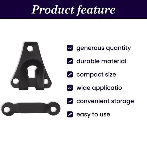 Product feature overview of Heavy Duty Black Pant Hook And Eye Quick Fix Sewing Kit Set, highlighting durability and compact size.