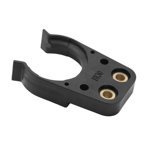 Heavy Duty BT30 CNC Automatic Tool Changer Holder Built Tough For Righteous Stability And Hassle Free Swaps White tool clamp side view.