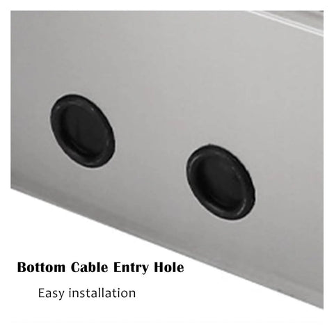 Beefy Stainless Steel Outdoor Electrical Junction Box Waterproof Enclosure Heavy Duty Weatherproof Shield For Harsh Environments Corrosion Resistant 2mm Wall 24x32x6 Inch Exterior Secure Hinged Cover Easy Wiring Access bottom cable entry holes