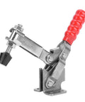 Straight Up Pro Grade Welding Clamp And Positioning Jig Made From 304 Stainless Steel with red handle for secure grip and adjustments.