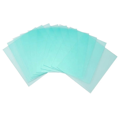 Top Tier 10 Pack Welding Cover Lens Fits 138X22mm Auto Darkening Helmet, durable polycarbonate sheets for helmet protection.
