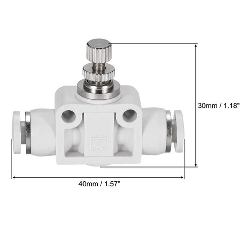 Dead On Accurate Air Flow Control Valve With In Line Speed Controller Union Straight Pneumatic Connector For 4mm Tubing Two Piece Pack Solid Build For Zero Fuss Installation And Smooth Performance