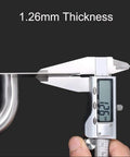 304 Stainless Steel Door Handle Set With Push And Pull Plates Tough As Nails Heavy Duty Door Hardware Kit Includes Backing Plates Screws And Driver For Durable Interior And Exterior Doors. 1.26mm thickness measured with caliper