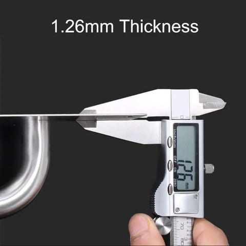 304 Stainless Steel Door Handle Set With Push And Pull Plates Tough As Nails Heavy Duty Door Hardware Kit Includes Backing Plates Screws And Driver For Durable Interior And Exterior Doors. 1.26mm thickness measured with caliper