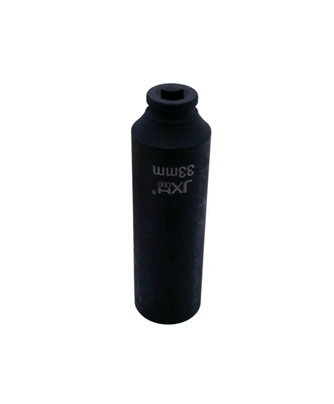No Sweat Rock Solid Half Inch Drive Metric Extra Deep Impact Socket 33 Mm in a black finish for engine work and heavy torque.