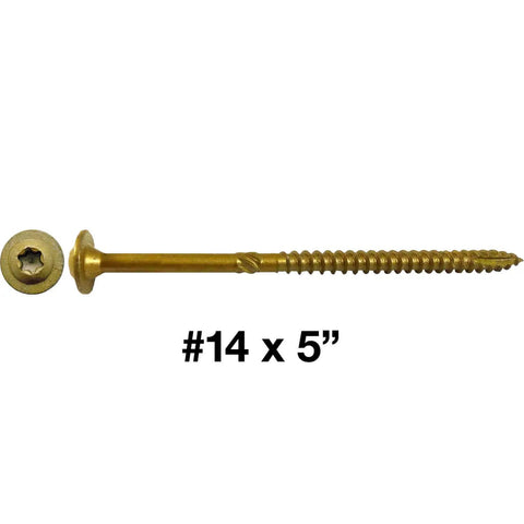 Heavy Duty Exterior Coated Lag Screw 14 By 5 Inch Torx And Star Drive Wood Screw With Modified Truss Washer Head