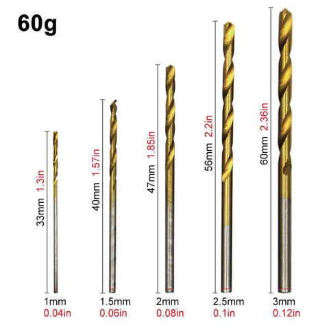 Top Pick 100 Piece Twist Drill Bit Set For Woodworking And DIY Projects With Titanium Plating High Speed Steel Round Shank hand tools in 1-3mm sizes.