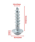 Heavy Duty Pocket Hole Screws 20mm Coarse Thread Self Tapping Fasteners Zinc Coated Case Hardened Steel with dimensions