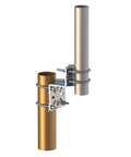 Heavy Duty Universal Mounting Bracket With Knockout Anti Vibration Stability For Security Cameras PTZ Domes And Wireless Routers built tough, showing silver and copper poles.