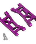 Durable Aluminum Steering Knuckles And C Hubs Upgrade Kit For One Twenty Fourth Scale Losi Micro Buggy, purple CNC machined suspension arms.