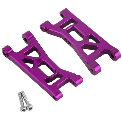 Durable Aluminum Steering Knuckles And C Hubs Upgrade Kit For One Twenty Fourth Scale Losi Micro Buggy, purple CNC machined suspension arms.