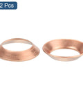 Copper Flare Gasket Set For Three Eighths Inch Tubing, 12 Pack, showing two 45-degree copper flares for AC and refrigeration repairs