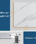 12x12 Inch Vinyl Floor Tiles Peel And Stick White Marble Waterproof Self Adhesive Sticker Tiles for bathroom kitchen bedroom