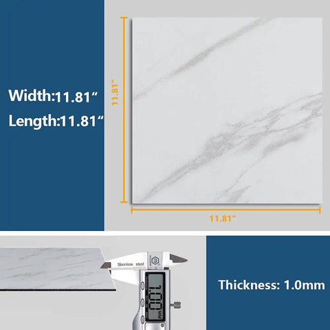 12x12 Inch Vinyl Floor Tiles Peel And Stick White Marble Waterproof Self Adhesive Sticker Tiles for bathroom kitchen bedroom