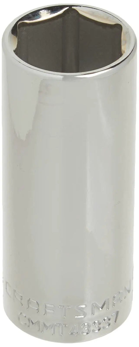 SAE Deep Socket, Three Eighths Inch Drive, Three Quarters Inch, Six Point, Chrome Finish For Corrosion Resistance