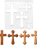 Super Sleek Acrylic Router Template For Woodworking And Charcuterie Boards Killer Cross Inlay Pattern Heavy Duty Routing Guide That Flows Like Butter No Sweat Setup with various cross shapes.