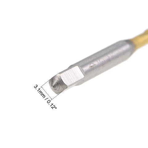 Heavy Hitters M3.5 X 0.6 Spiral Point Plug Tap For Quick Thread Repair, Premium Titanium Coated High Speed Steel Cutter tip showing dimensions.